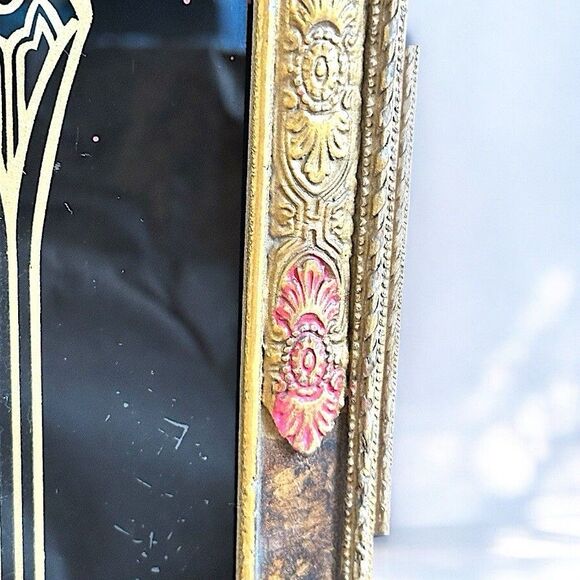 VTG RETRO Coca-Cola Victorian Lady Art Ornate Frame Black Colored Glass Woman - Picture 9 of 11